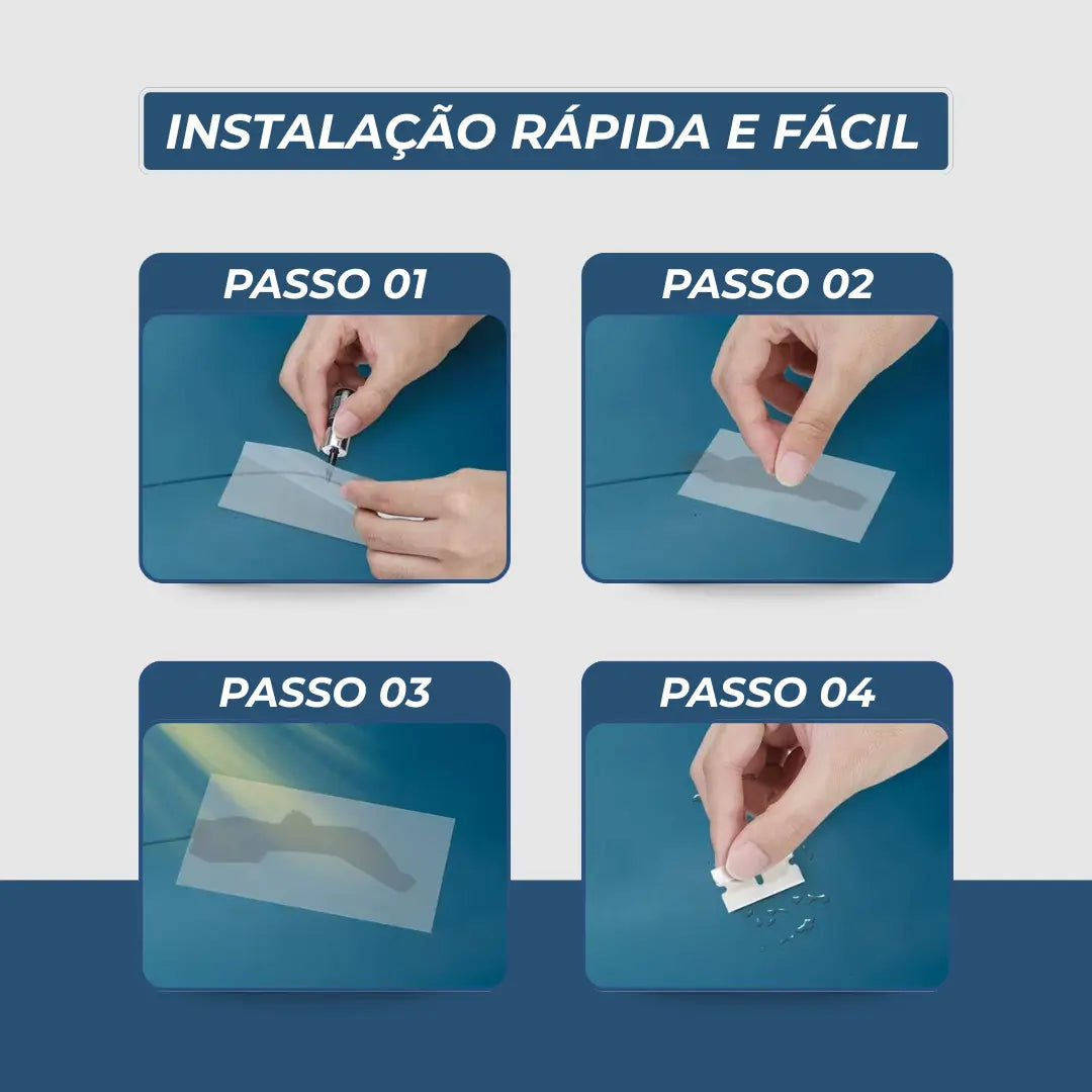 TechGlass® – Reparador de Vidros e Espelhos (Remove Rachaduras e Arranhões) – Leve Mais e Pague Menos!
