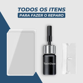 TechGlass® – Reparador de Vidros e Espelhos (Remove Rachaduras e Arranhões) – Leve Mais e Pague Menos!