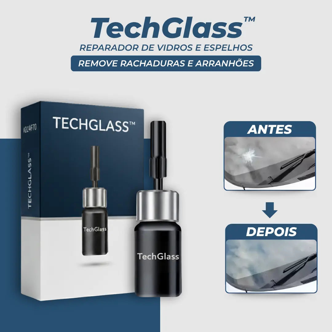 TechGlass® – Reparador de Vidros e Espelhos (Remove Rachaduras e Arranhões) – Leve Mais e Pague Menos!
